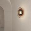 Modern Minimalist Amber Glass Disc Wall Lamp Led Bedroom Living Room Golden Black Indoor Home Decoration  Lighting Fixture