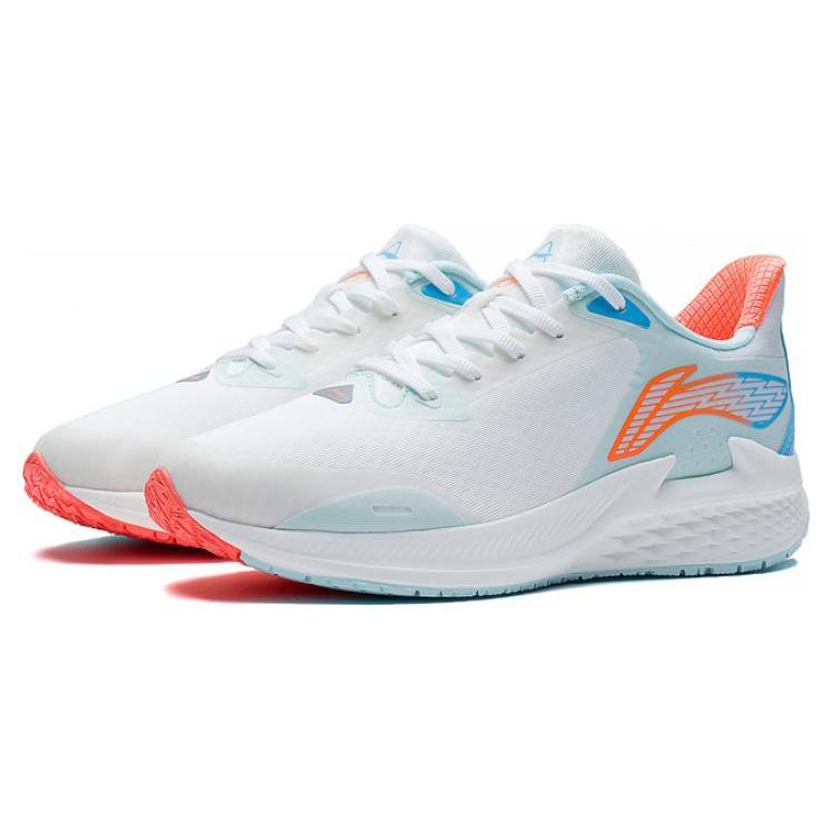 Li Ning Cushioning, Wear Resistant Low Top Running Shoes Women's White Blue ARMS030-2