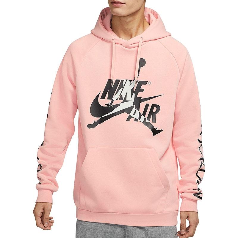 Air Jordan Alphabet Logo Pullover Hooded Fleece Pink Unisex DH9505-648