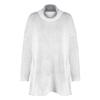 Women's Loose Long Sleeve Solid Color Pile Neck Warm Knitted Sweater
