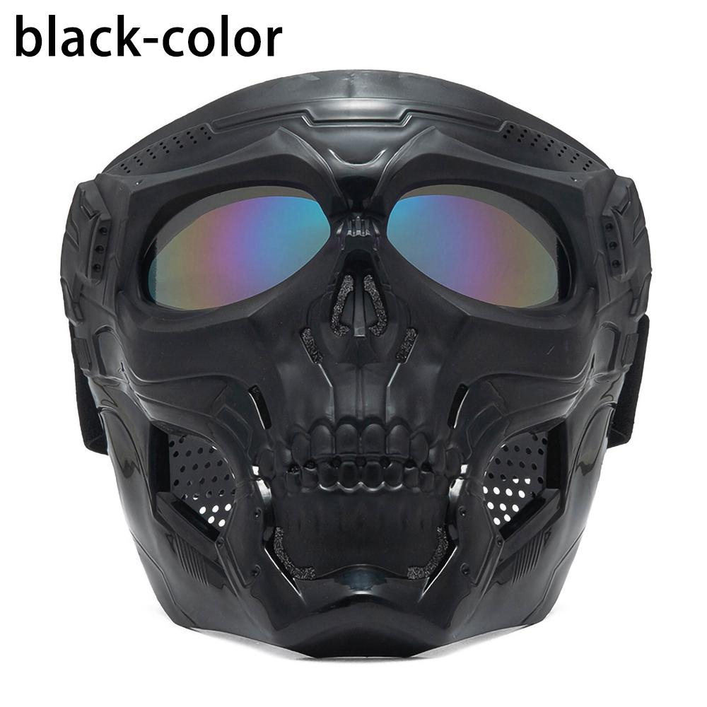 Cycling Colored Goggle Motorcycle Skull Skeleton Mask Windproof Full Face Mask Paintball Game Tactical Protection Helmet Mask