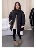 Women's 2024 Winter Stand Collar Lambswool Patchwork Coat - Loose, Versatile, and Warm Mid-Length Quilted Cotton Jacket