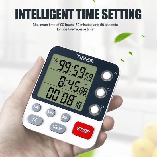 Timer Adjustable Volume One Key Reset Plastic Scratch Resistant Magnetic Time Reminder Household Supplies
