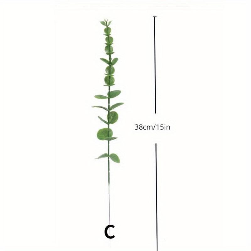 6Pcs Nordic Simulation Soft Rubber Feel Circular Eucalyptus Home Soft Decoration DIY Bouquet with Green Plants.