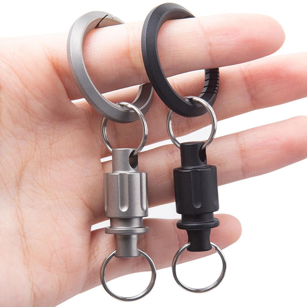 Titanium Alloy Quick Release Open Keychain Universal Rotary Buckle Convenient Detachable Keyring Quick Hangs Buckle