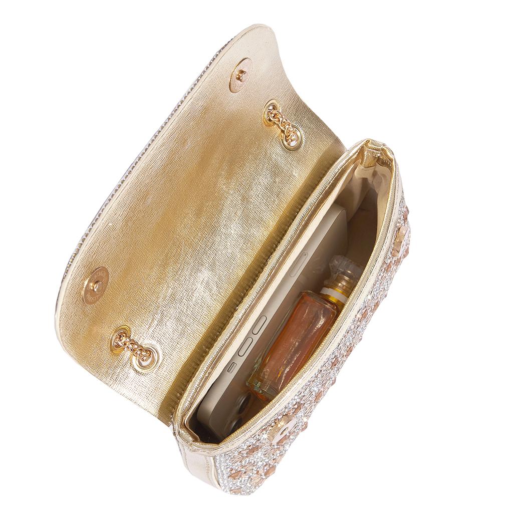 New Shoulder Bag Women's Rhinestone Evening Bag Fashion Shiny Party Handbag Casual Clutch Square Purse