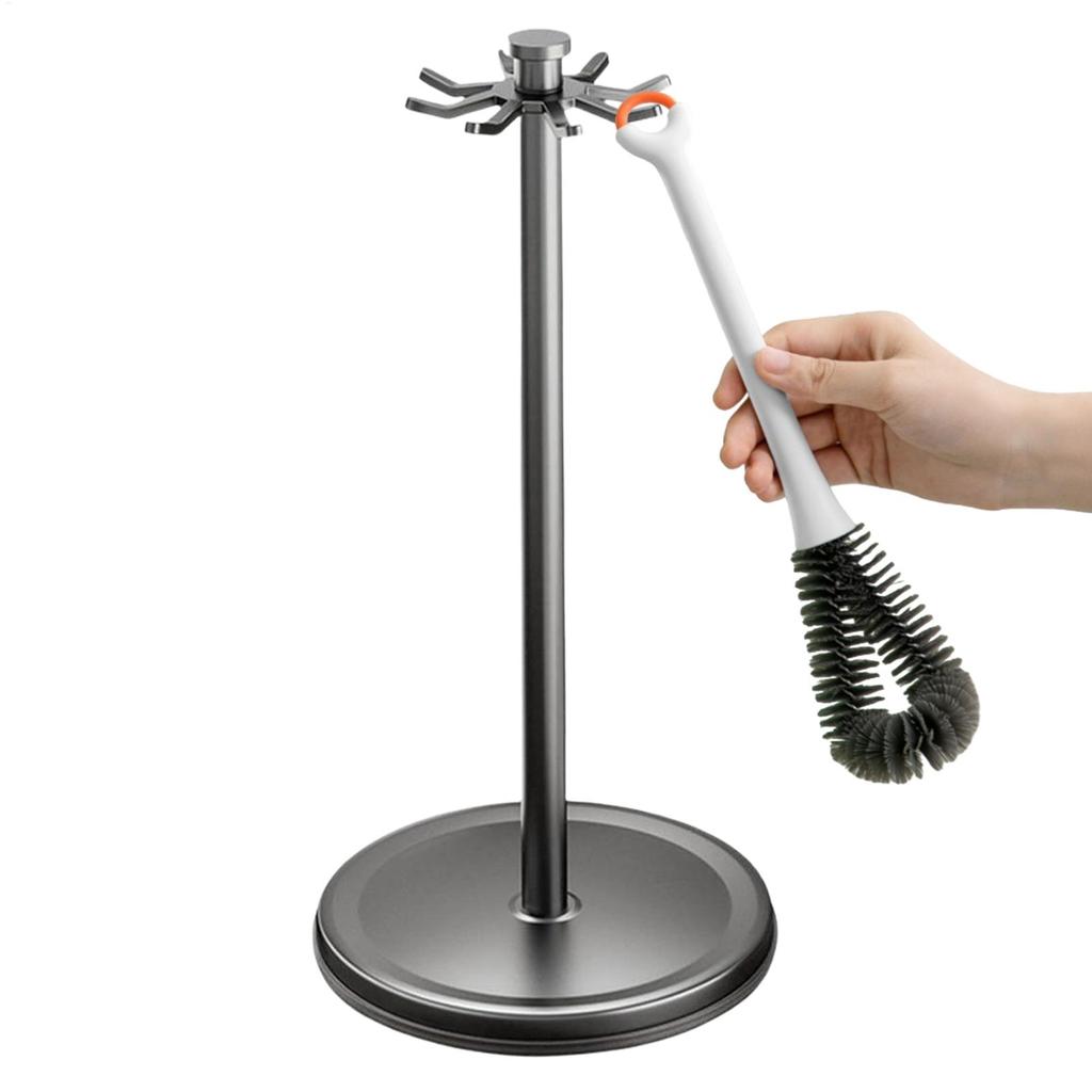 Rotating Utensil Holder with 8 Hooks 360-degree Rotation Cookware Holder Spoon Organizer Stirring Rod Organizer Rack for Kitchen