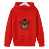 Kids Pullover Hoodie Horror Bear Character Graphic Front Print, Soft Long Sleeve Hooded Sweatshirt for Boys Girls, Casual Autumn Daily Outdoor Top