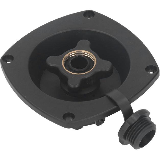 RV Wall Mount Water Inlet Pressure Regulated City Water Entry with Quick Connector ABS Pressure Regulated Entry for Trailer Boat (Black)