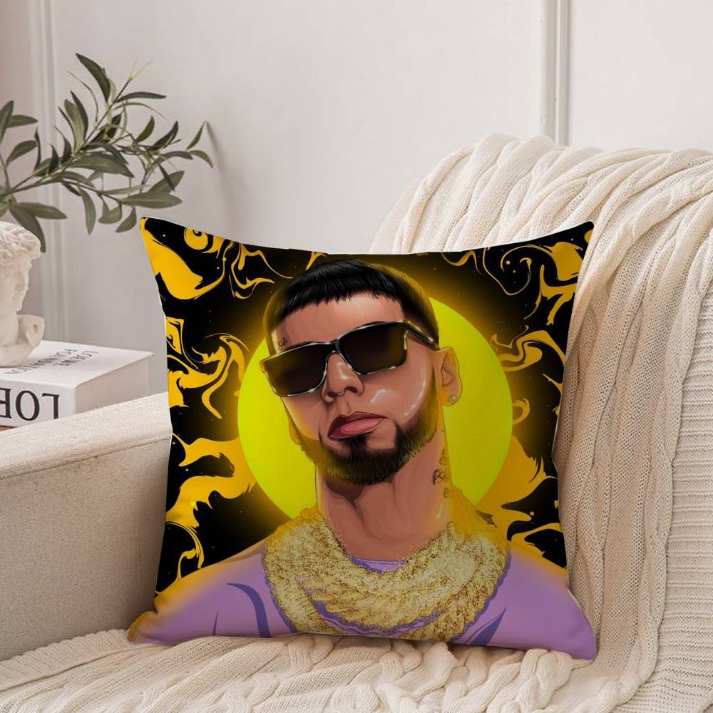 Famous Rapper Anuel AA Pillow Case Home Decor Throw For Sofa Bed Car Room Decor Gift Idea