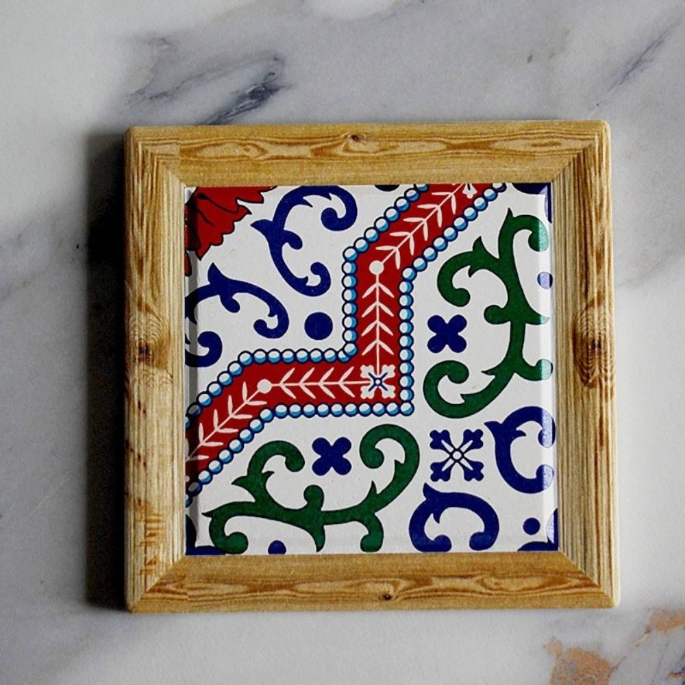 Square Bohemian Cup Coaster Floral Tile Desktop Decor Mat New Insulation Pad  Table Decoration Pads