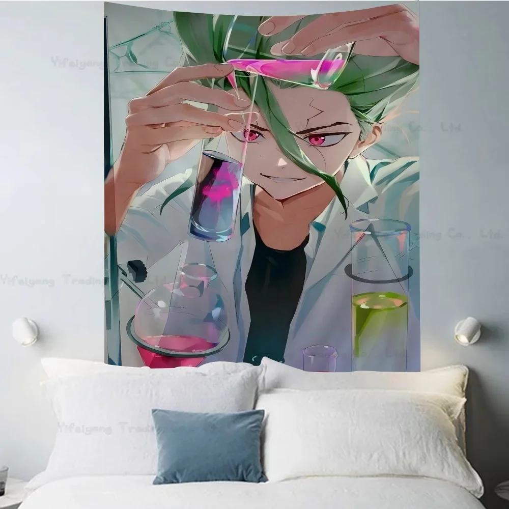 Anime DrStone Tapestry Art Printing Japanese Wall Tapestry Anime Wall Hanging Home Decor
