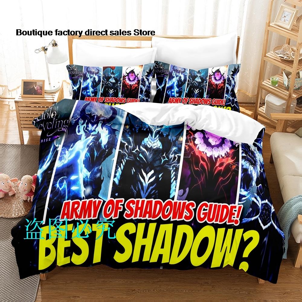 

Hot Anime Arise from the Shadow Bedding Set Single Twin Full Queen King Size Bed Set Adult Kid Bedroom Duvetcover Sets EU Single(135x200cm)