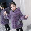 Girls Winter Thicken Jackets Children's Warm Faux Fur Jacket Girl Kids Heavyweight Thick Plus Velvet Jacket Coat Outerwear