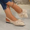Fashion Flat Comfortable Single Shoes Women 2025 New Women Pointed Toe Shoes Rubber Sole Bow Sandals