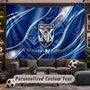 Wall Hanging Tapestry Custom NameCanterbury-Bankstown Bulldogs Pattern Personalized Printed Fabric Wall Decor