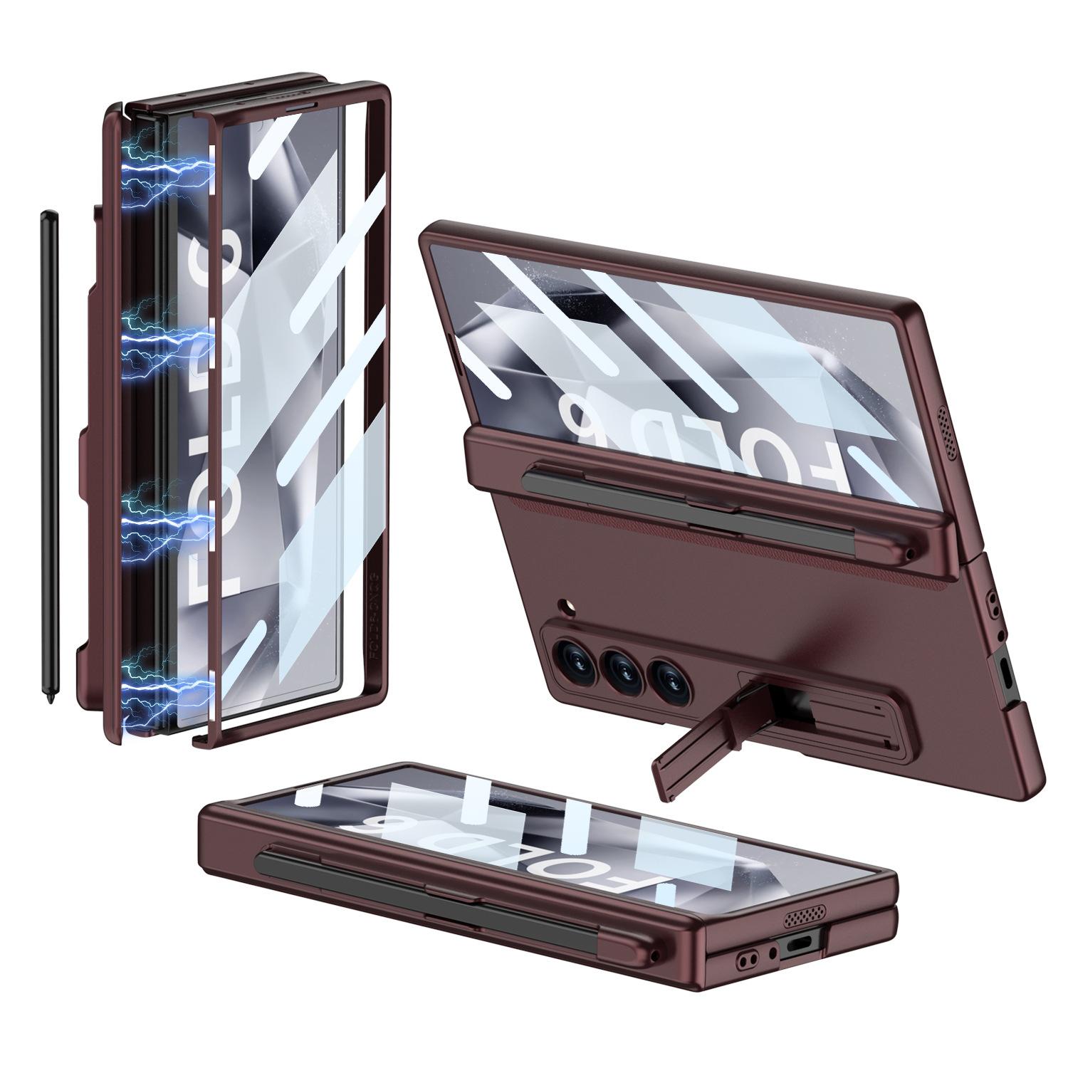 

Чехол для телефона Samsung Z FOLD6 со слотом для стилуса FOLD6 Чехол-книжка с шарниром Твердый чехол Защитная пленка из стекла против подглядывания Защитный чехол FOLD6 SM-Fold6