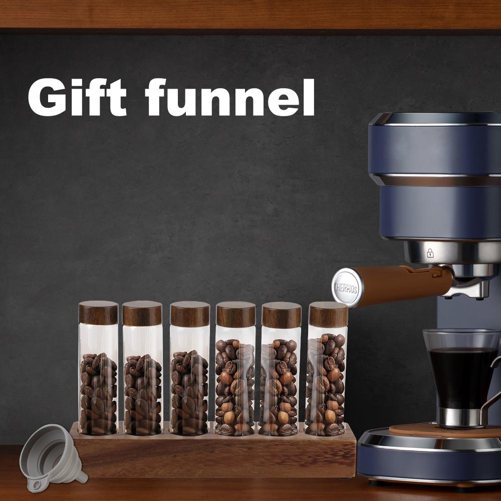 6/12 Pcs Coffee Accessories Tools Coffee Bean Can Display Rack Tea Tube Bottle Glass Espresso Coffee Bottle