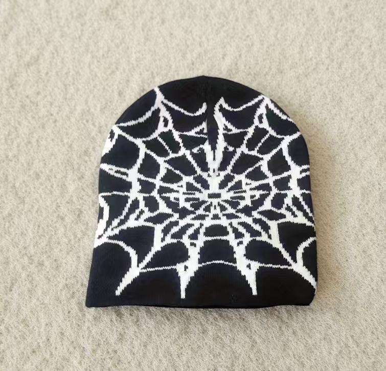 Cross-Border Spider Web Knit Beanie - Versatile, Cold-Proof, Warm, Individualistic Hip-Hop Brimless Hat