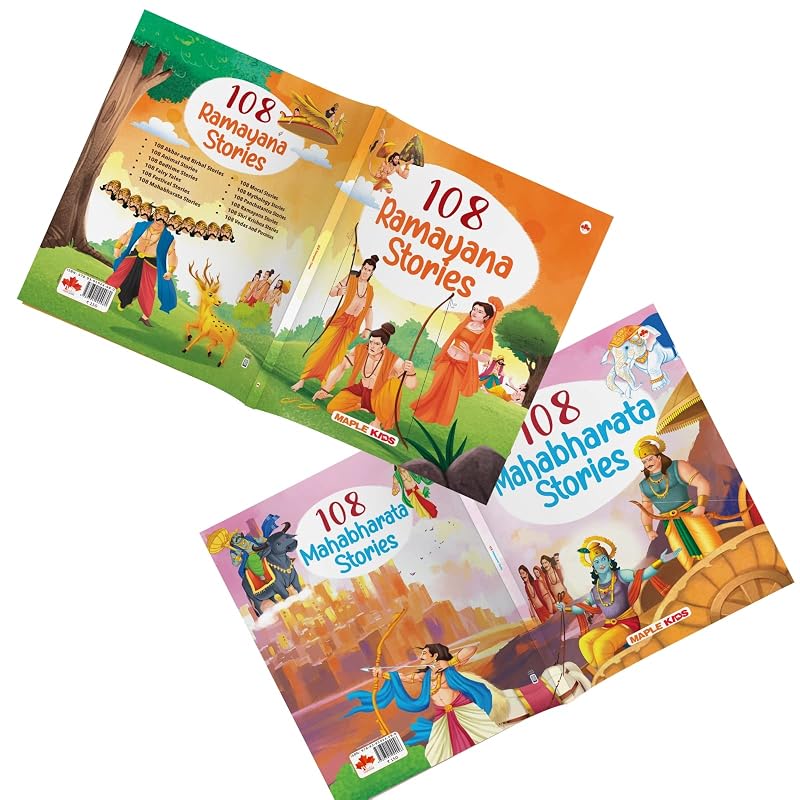 Stories from the Ramayana and the Mahabharata (Set of Books) (Illustrated) Story Books for Kids Bedtime Stories Years To Years Old Engl