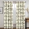 Black Music Abstract Piano Note Art Modern Thin 2 Pieces Light Filtering Curtains for Living Room Bedroom Window Drape Decor