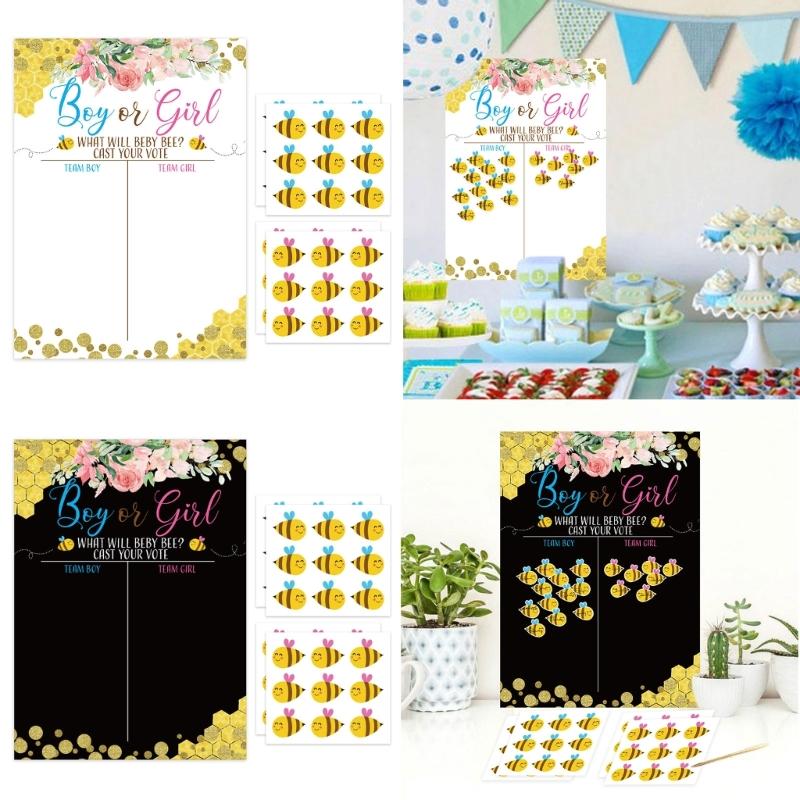 Boy or Girl Gender Reveal Game Voting Poster Stickers Gender Baby Gender Prediction Decoration Baby Shower Supplies
