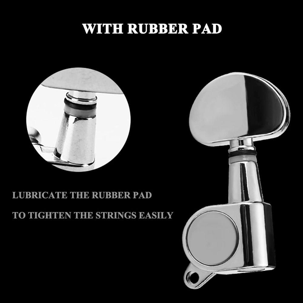 6Pcs with Ferrule/Threaded Bushing/Screw Electric Guitar Tuning Keys Set