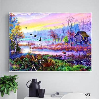 Diamond Painting Landscape Forest&wood House Cross Stitch Rhinestones Inlay Embroidery Handcraft