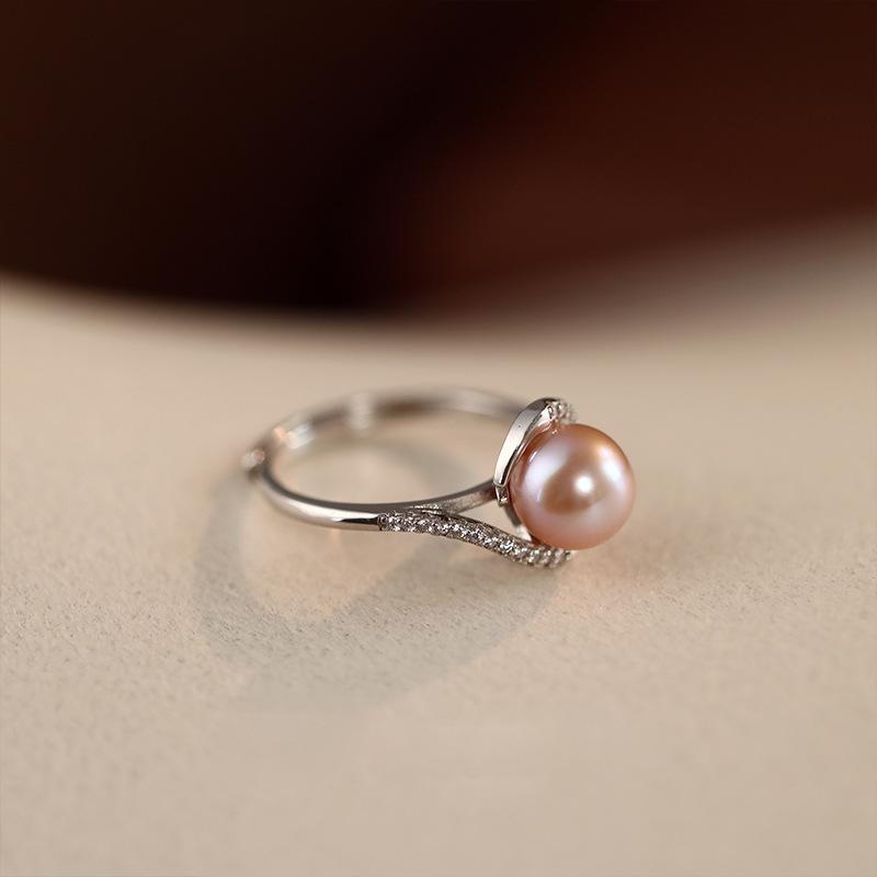Женское нишевое модное кольцо Freshwater Pink Pearl