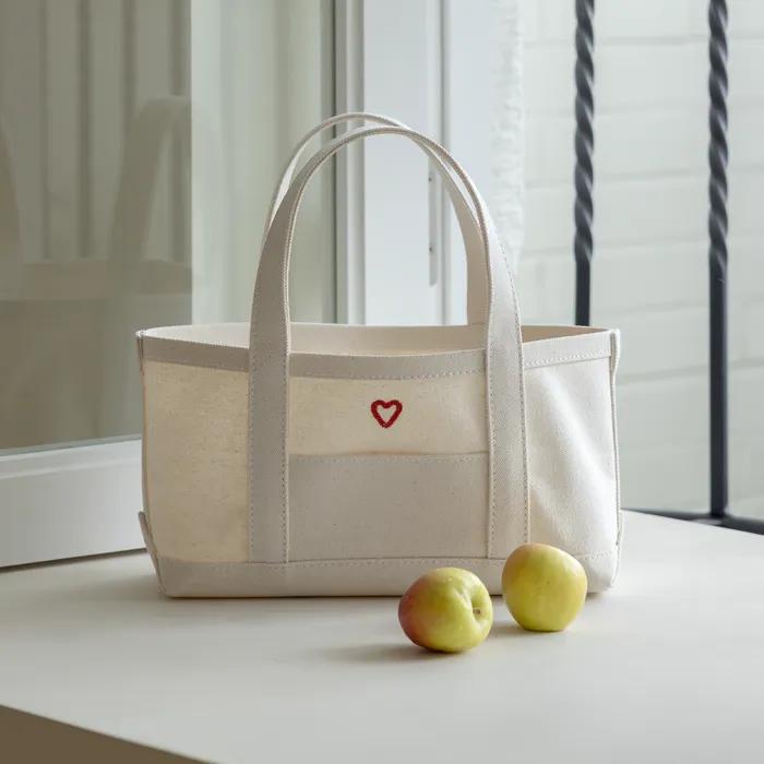 Colette Heart Embroidered Tote Bag - Off-White