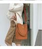 Large Capacity Bucket Bag for Women Matte Leather Shoulder Bag Wide Strap Designer Crossbody Bag