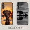 Animal Elephant Phone Case For Samsung S25,S24,S21,S22,S23,S30,Ultra,S20,Plus,Fe,Lite,Note,10,9,5G Black Cover
