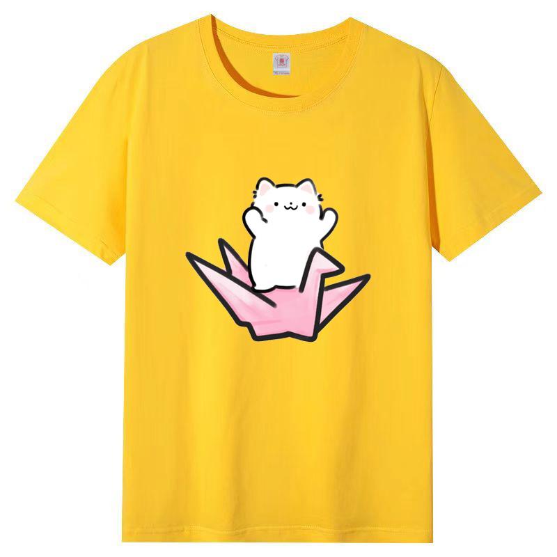 Dámské léto Populární tričko s krátkým rukávem Bavlna Prodyšné Volný top Potištěné tričko Ležérní