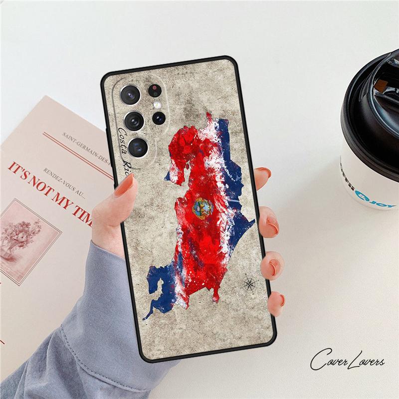 Costa Rica Flag Phone Case For Samsung Galaxy S24 S25 S23 S22 Ultra Note 10 20 Plus S20 S21 FE Cover
