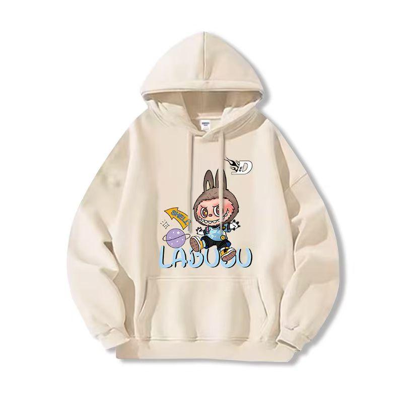 

Товар, що добре продається, Дитяче худі з 3D-принтом LABUBU, Смішні пуловери з довгими рукавами для хлопчиків і дівчаток, Дитячий одяг 160 бежевий