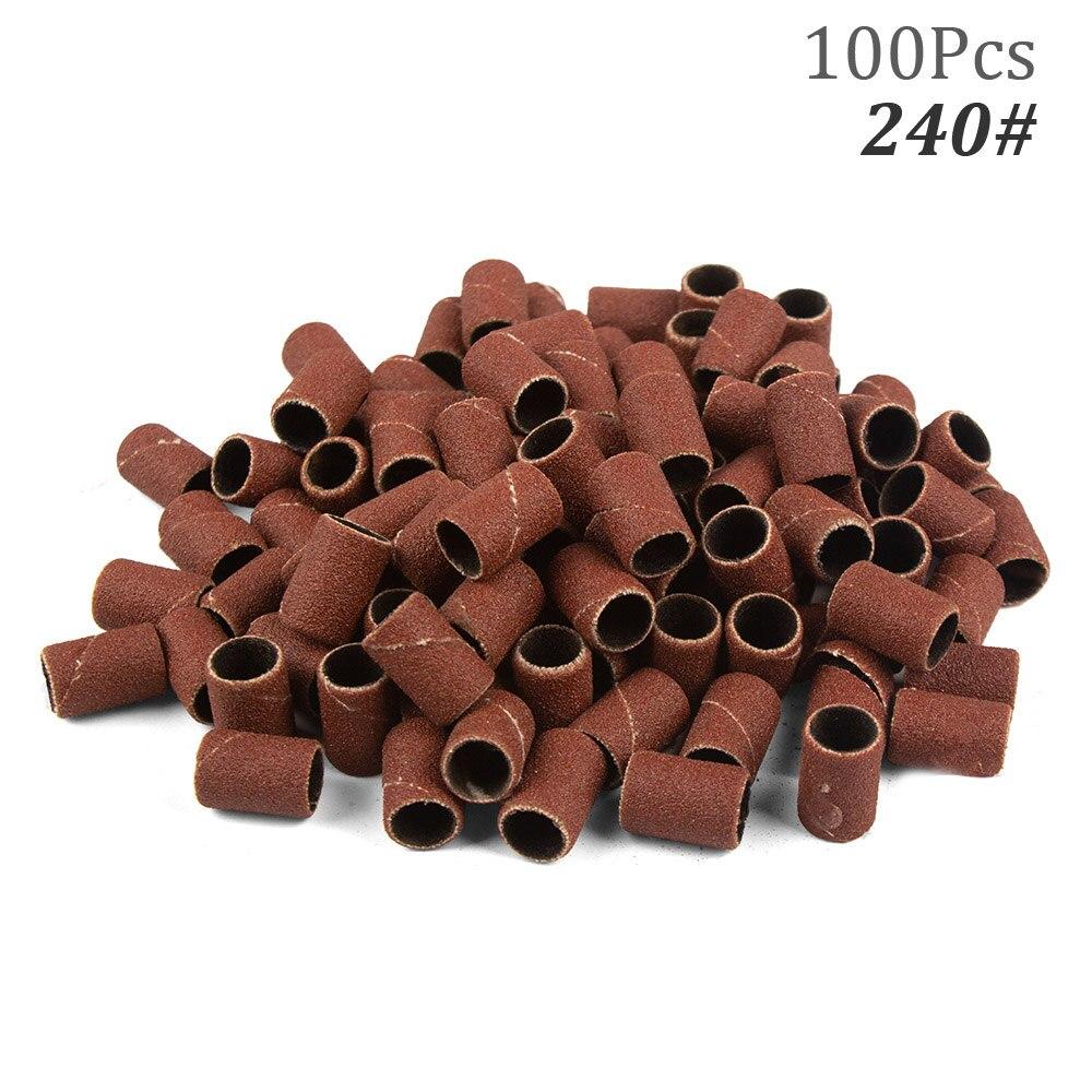 100pcs Nail Drill Bits Sanding Bands for Nail Drill File Grinder Sander Band Set for Acrylic Nails Gel Removing Pedicure Tool