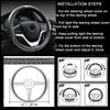 Microfiber Leather Steering Wheel Cover Anti-Slip Matte Finish Auto Car Whe