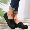 Spring new round head flat-soled single shoes women's Doudou shoes lace-up casual shoes