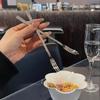 Premium Hammered Stainless Steel Fruit Fork Set