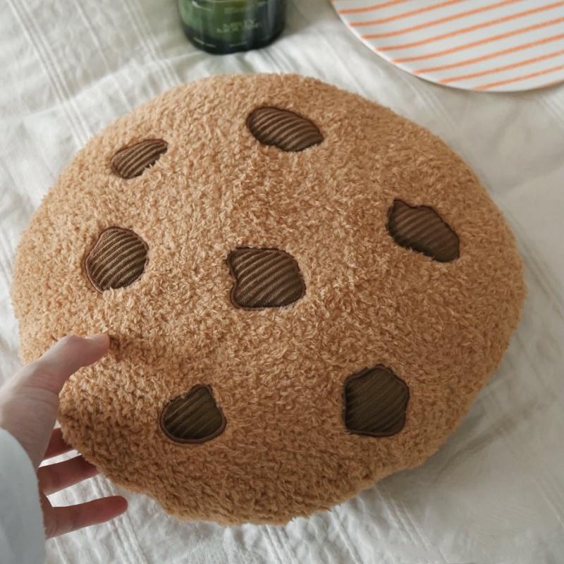 Biscuit Throw Fun Pillow Cute Cookie Plush Cushion For Nap And Home Office Decor