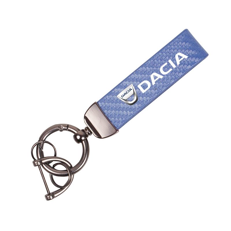 Carbon Fiber Car Keychain Key Rings Chains Accessories For Dacia Logan Sandero Duster Lodgy Spring Jogger Dokker Stepway Bigster