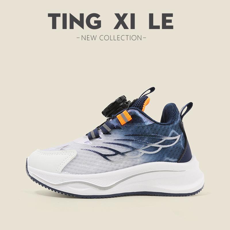 

Children s sports shoes 2025 spring and autumn boys casual shoes rotating button girls running shoes soft sole baby net shoes single 21-26 (6 pairs in one hand)