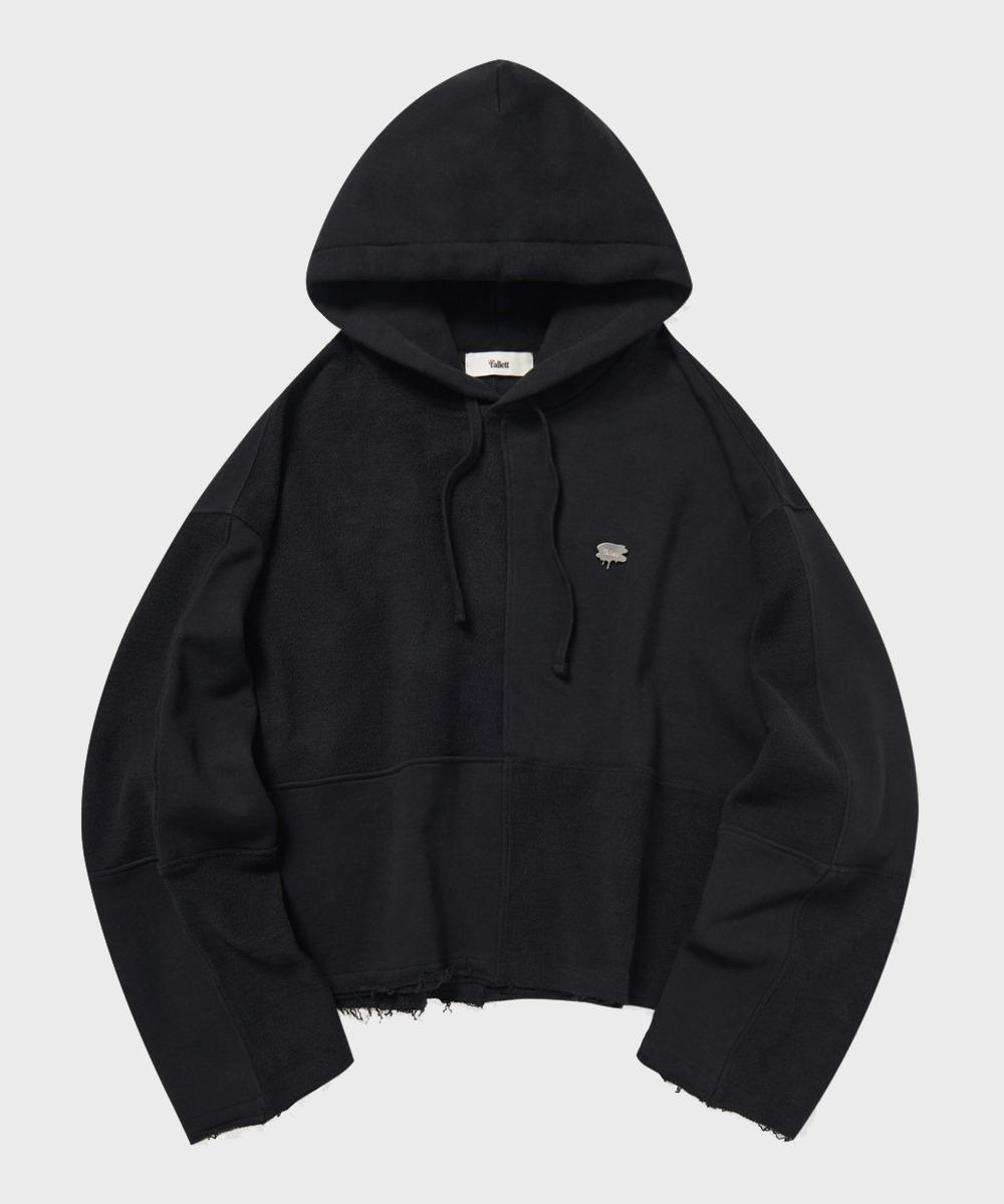 Pallet Patchwork Crop Hoodie Black Black/S