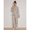 Lunaluz Women Amor Double Gauze Long Sleeve Collar Two Piece Pajama