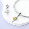 Kupferbeschichtete Blumen Charms Perlen Anhänger Sonnenblume Schmetterling Hängend Passend für Original Armband Cz Pavé Schmuckherstellung