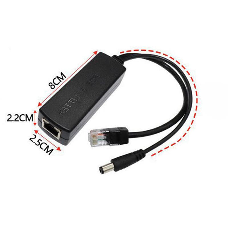 Neuer POE-Splitter 24V/48V auf 12V/5V IEEE 802.3af Ausgang Power Over Ethernet Splitter Adapter Sicherheitssystem (Plug & Play)