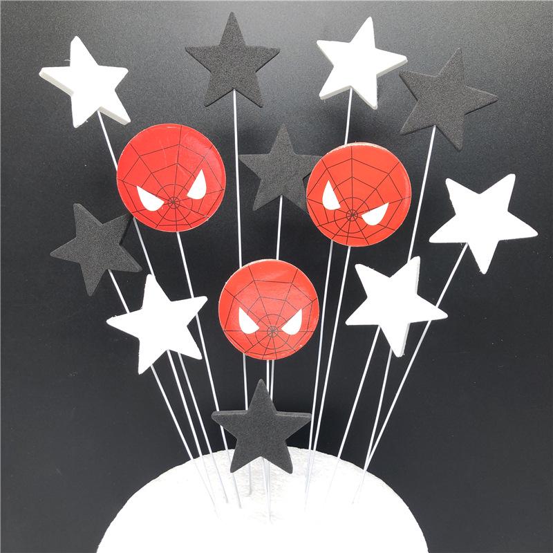 Spider-Man Cake Figurine, Cartoon Toy Baking Accessory for Boys' Birthday Desserts