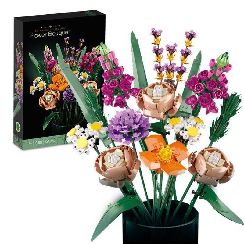 Plastik Lotusblume Puzzle-Set Mit Über Blöcken Für DIY Mädchen Und Jungen