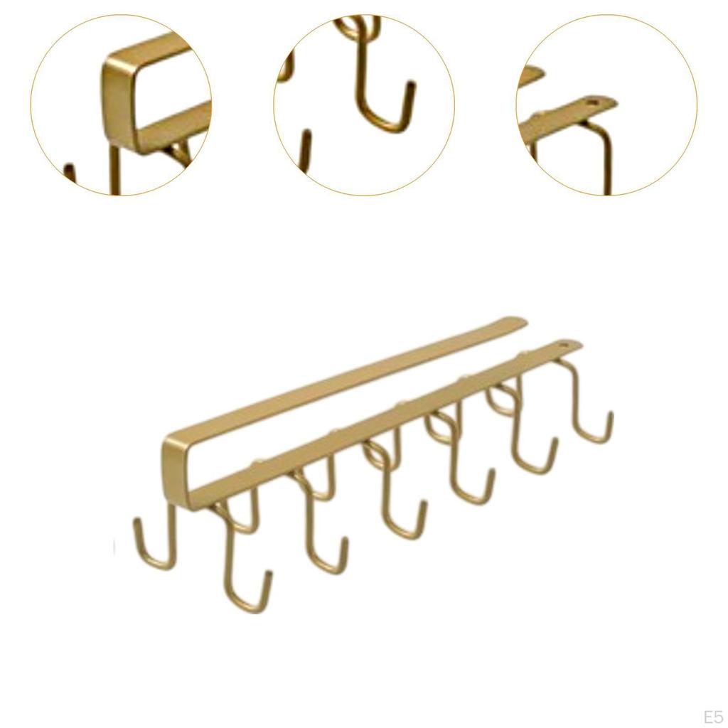 Mug Hooks under Cabinet Hanging Rack Coffee Cups Holder for Ties Belts