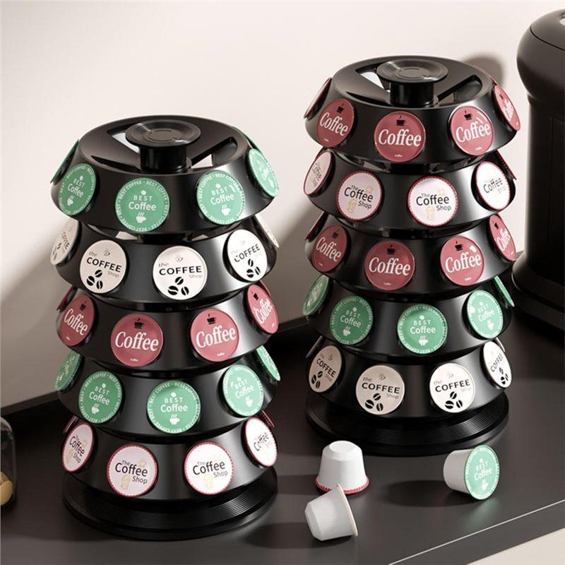 A25F-Kaffeekapselhalter für Keurig-K-Tassenhalter-40-Kapsel-Organizer mit 360°-Drehteller, platzsparende K-Tassen-Aufbewahrung
